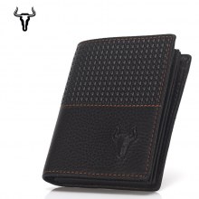 有名な職人の革製品メンズ本革財布型押し複数のカードスロットカードホルダー第一層牛革ショートメンズ財布