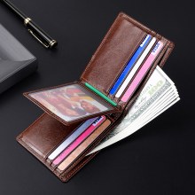 新しいメンズレザーウォレット多機能アンチRFIDスキャン供給ヨーロッパとアメリカのアマゾン米国マネークリップ