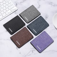 キャンバス財布メンズショートシンプル学生財布カードバッグ極薄財布縦型小さい財布メンズ財布
