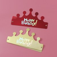 折り畳み式の誕生日帽子、子供用の一年生の誕生日の帽子、金の王冠、大人用の帽子