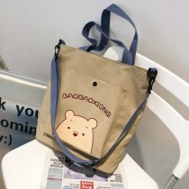 新しいキャンバスバッグ、ショルダーバッグ、レディース韓国スタイル学生バッグ、ファッショナブルなソフト 女子 学生バッグ、手持ちクロスボディバッグ