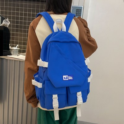 バックパック女子大生誕生日スタイルシンプルな女の子のバックパック対照的な色韓国語バージョンインニッチ中学生高校生バッグ