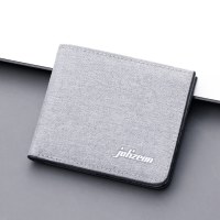 運転免許証財布用の複数のカードスロットを備えたメンズショートキャンバスウォレットメンズ超薄型ウォレットクロス