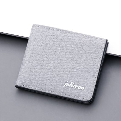 運転免許証財布用の複数のカードスロットを備えた メンズ ショートキャンバスウォレット メンズ 超薄型ウォレットクロス