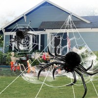 新しいハロウィーンの屋外装飾スパイダーウェブトライアングルシミュレーションアメリカンおもちゃ