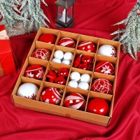 Zhonran クリスマスボールセットクリスマスツリー塗装ボールペンダント電気メッキボールホリデーデコレーションボールミックスギフトボックス