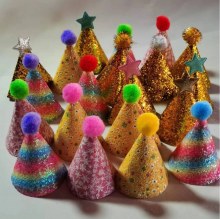 子供の誕生日ケーキ帽子パーティーパーティードレスアップ雰囲気スパンコールスターボールペット帽子