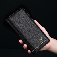 財布 メンズ メンズ 長財布 ファスナー 多機能 ミディアムロング 本革財布 盗難防止 ブラシウォレット