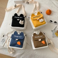 韓国スタイルのかわいい女子学生クロスボディバッグ女性の小さなバッグ日本の原宿レタープリントソフトガールキャンバスバッグ