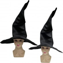 ハロウィン黒帽子拡張バージョンベルベットウィザードハット頭飾り装飾大型ウィザードハットヘアアクセサリー