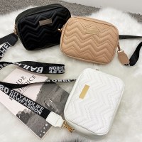 女性用プリントショルダーストラップクロスボディ小さなスクエアバッグ韓国スタイルの波模様の刺繍バッグ