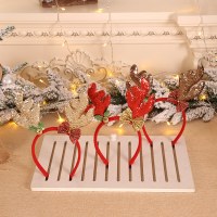 クリスマス装飾新しいスタイル鹿の角ヘッドバックルルースピンク長い枝角子供のホリデーパーティーパフォーマンスクリスマスヘッドバンド