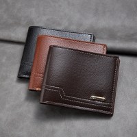 メンズ財布、ファッショナブルでカジュアル、ペブルドソフトレザーウォレット、マルチカードスロット、大容量、ショートスモールウォレット