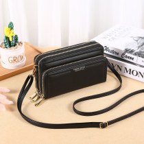 新しい レディース 長財布二層ダブルジッパー大容量クラッチ多機能ファッションショルダーバッグ