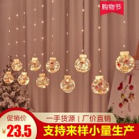 LED ストリングライトクリスマスウィッシングボールカーテンライト雪だるまクリスマスツリー窓装飾レザーストリングライトカーテンライト
