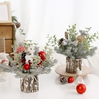 クリスマス装飾 30 センチメートル植毛松ぼっくりシミュレーションミニクリスマスツリーホームウィンドウテーブル装飾