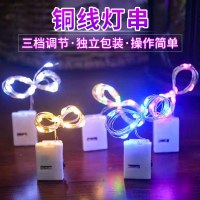 LED銅線クリスマスライトストリングブーケケーキ雰囲気小さなランタンハロウィーンの日の女の子のハートバッテリーボックスボタンライト