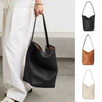 本革の大容量バケットバッグ、高級通勤トート レディース ショルダーハンドバッグ