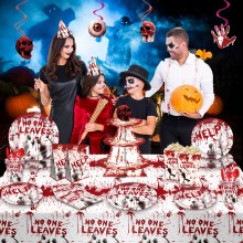 ホラーハロウィンテーマパーティーイベント食器プレート使い捨て紙皿フラグテーブルクロスパーティー用品