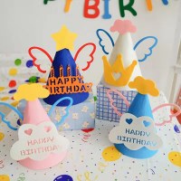 フェルトの誕生日帽子、1歳の誕生日帽子、フレッシュバースデーハット、パーティーハット、大人と子供用の不織布帽子