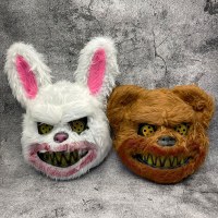 ハロウィーンハロウィーンウサギベアマスクブラックウサギマスクナイトストアパーティー装飾ハロウィーンウサギベルベットマスク