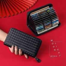 ロングカードホルダージッパーユースクラッチバッグ大容量マルチカードスロット高価値名刺収納財布