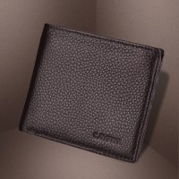 大容量とジッパー付きメンズショート本革財布メンズ財布第一層牛革ソフトレザークリップ