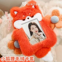 リトルキツネカードホルダーかわいいぬいぐるみキャンパスミールカードバスカードアルバムフォトカード写真ディスプレイペンダントセット