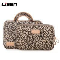 LISEN ファッションレトロヒョウ柄ポータブルラップトップバッグ 13 インチ 15 インチタブレットバッグ女性のための