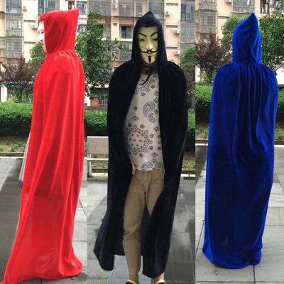 ハロウィンマントcospl仮装コスチューム魔女マ​​ント魔女エルフゴールドベルベットマント1.7メートル