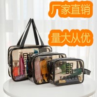 pvc透明化粧品袋大容量ポータブル防水ポータブルトイレタリーバッグスキンケア製品旅行化粧品収納袋