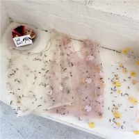 新しいメッシュ刺繍フラワーバッグ妖精夏かわいい小さな新鮮なメッシュハンドバッグ
