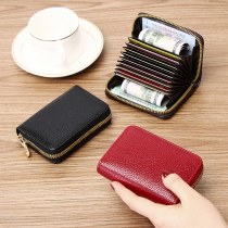 男性と女性のための卸売消磁カード ホルダー、ジッパー付き、マルチカード スロット、銀行 ID カード ホルダー、大容量運転免許証、コンパクト カード ホルダー