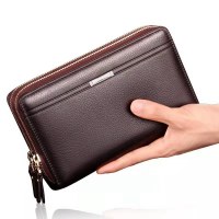 マルチカードスロット メンズ クラッチ ダブルジッパー 大容量 メンズ ビジネス クラッチバッグ メンズ クリップバッグ カードバッグ