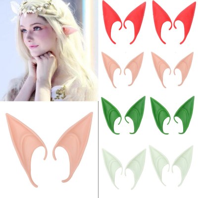 ハロウィンとクリスマスのエルフ耳パーティーコスチューム小道具と同じラテックスエルフの尖った耳が付いています。