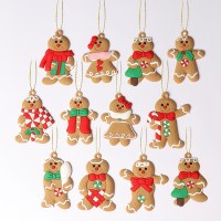 2024 新しいクリスマスツリー diy ペンダントジンジャーブレッドマン 12 ソースメーカークリスマスシーンの装飾ペンダント