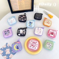 ミニ漫画スクエアバッグ小銭入れジッパーヘッドフォンデータケーブル収納ボックスコインバッグUディスクポータブル収納袋