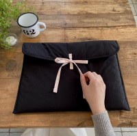 14インチラップトップバッグ、リボンキルティングアップルiPadスリーブバッグ、タブレット収納バッグ