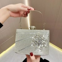 新しいラインストーンイブニングバッグ、レディライクスタイルのドレスバッグ、ダイヤモンドハンドヘルドバンケットバッグ、レディースバッグ、シングルショルダークロスボディバッグ