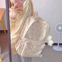 スクールバッグ女性 ins スタイル韓国の女の子小さな新鮮な文学学生バックパックチューリップ花カレッジスタイルバックパック