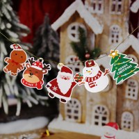 クリエイティブクリスマスタグクリスマスギフトキャンディクッキースノーフレークスナック包装グリーティングカード装飾ペンダント5個