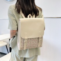 カレッジスタイルパターンバックパックニッチ中学生スクールバッグ女性新しい森旅行バックパック