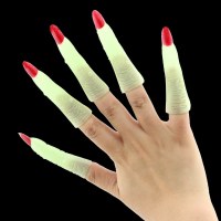 ハロウィン仮装用品ゾンビ魔女指セット魔女ネイル小道具フェイクネイルセット発光爪
