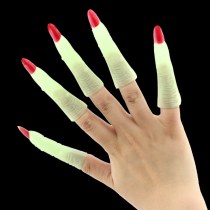 ハロウィン仮装用品ゾンビ魔女指セット魔女ネイル小道具フェイクネイルセット発光爪