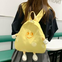 新しいかわいいチーズキャンバスバックパック女性漫画キャンパスバックパック日本ソフト女子学生スクールバッグ