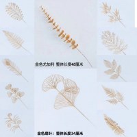 金箔祝福バケツアクセサリーユーカリファンブレードプラスチックリーフシングルイチョウ葉