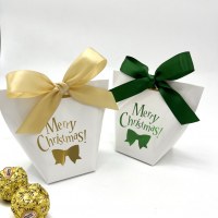 新しいクリスマス ギフト ボックス リボン付き クリスマス キャンディ ボックス メリー クリスマス クッキー ギフト ボックス