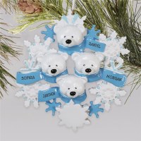 新しい樹脂 DIY 祝福クリスマス ツリー ペンダントかわいいシロクマ家族ペンダント