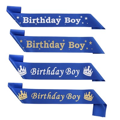 誕生日パーティー青い星空クラウン ショルダーストラップ エチケットベルト誕生日の男の子誕生日の男の子ジュエリーベルト