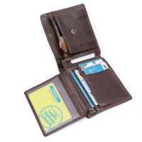 メンズ本革財布大容量マルチカードスロット小銭入れレトロシンプルショートトップレイヤー牛革財布